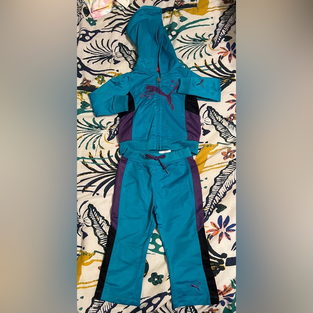 Puma Turquoise and Violet Tracksuit